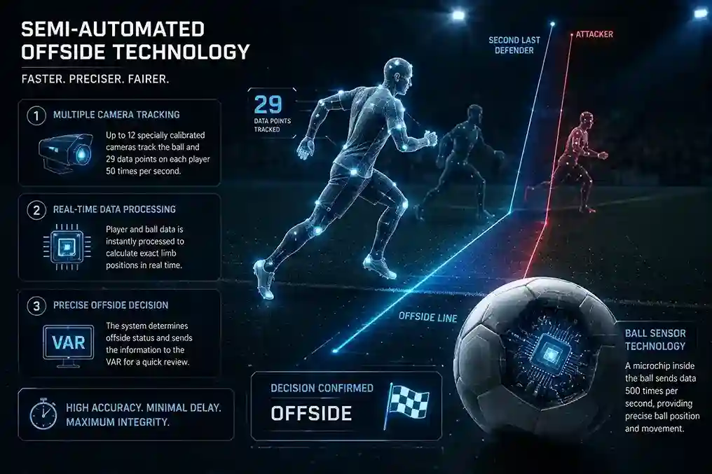 2026 World Cup semi-automated offside technology and 3D player tracking
