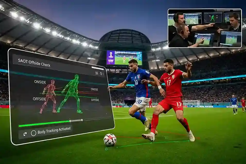 Semi-Automated Offside Technology used for offside decisions