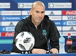 Zinedine Zidane volleying the ball for Real Madrid in the 2002 Champions League Final.