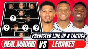 Real Madrid vs Leganes football prediction match preview with both team jerseys